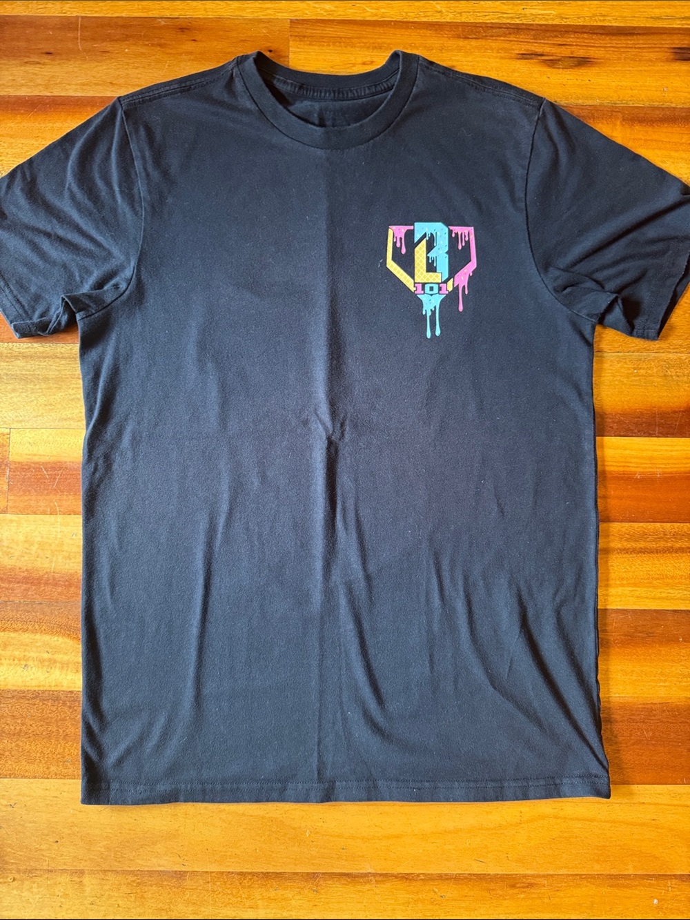 Baseball Lifestyle 101 Men's Black Crew Ice Cream T-Shirt with Multicolor Drip